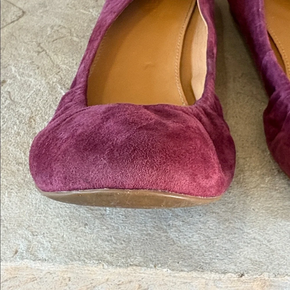 J Crew sz 9.5 plum colored suede flats